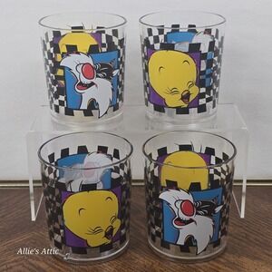 90s Looney Tunes Plastic Cups Kids Sylvester Tweety Vintage ZAK Designs Stacking